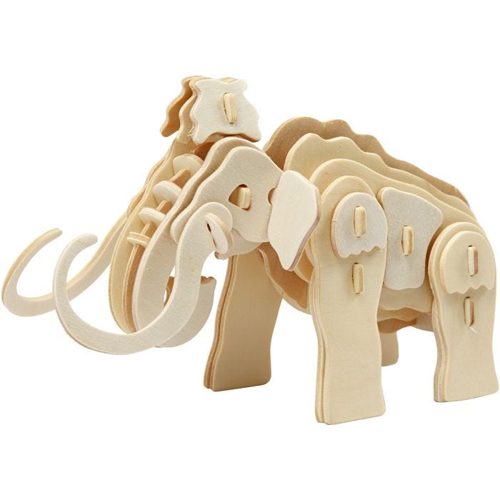 3D konstruksjonsfigur, mammut, 19x8,5x11 cm, 1 stk.