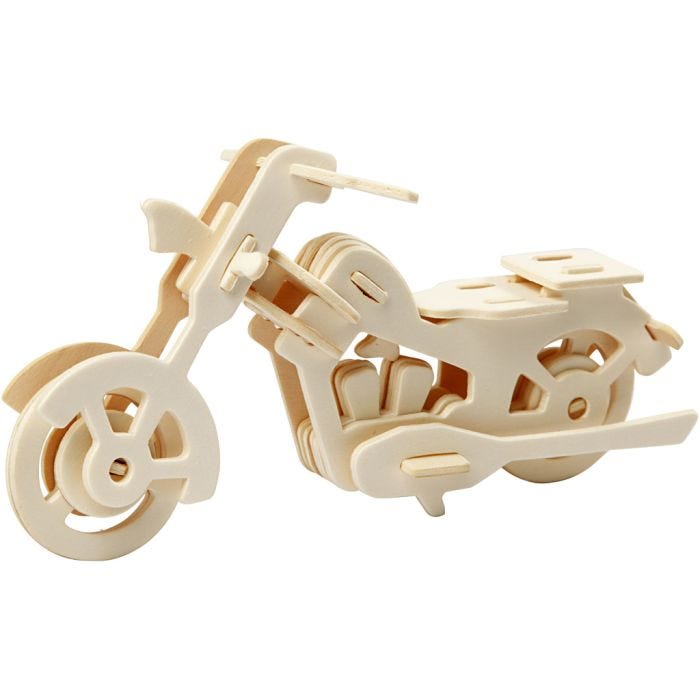 3D konstruksjonsfigur, motorsykkel, 19x9x9 cm, 1 stk.