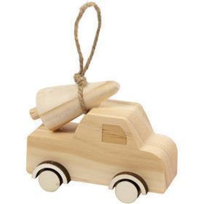 Lastebil med juletre, H: 6 cm, L: 7 cm, B: 3,5 cm, 1 stk.