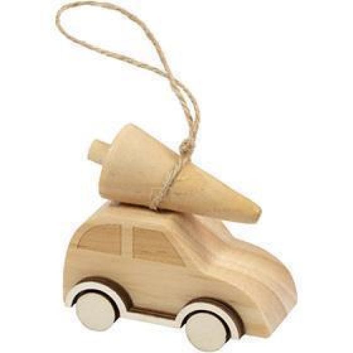 Bil med juletre, H: 6 cm, L: 6 cm, B: 3,5 cm, 1 stk.