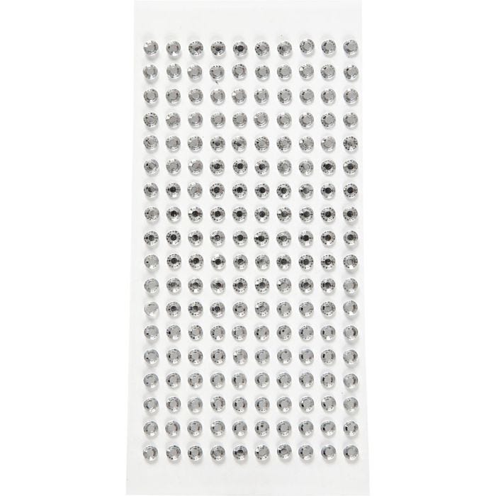 Rhinsten, dia. 5 mm, sølv, 144 stk./ 1 pk.