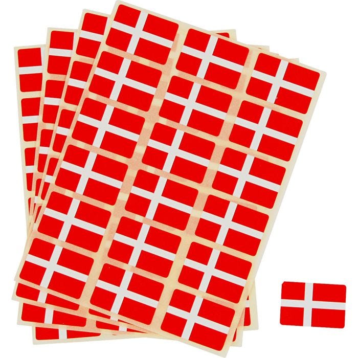 Selvklebende flagg, str. 15x22 mm, 72 stk./ 1 pk.