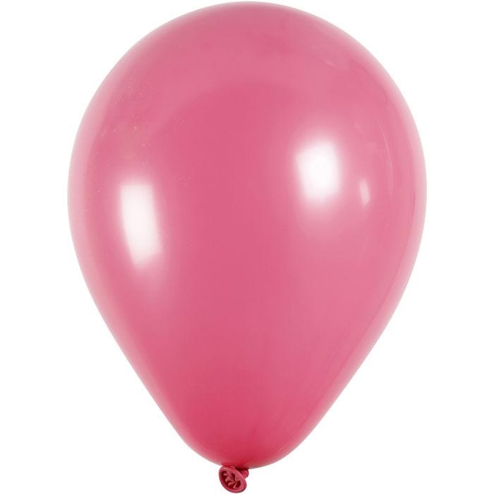 Ballonger, runde, dia. 23 cm, mørk pink, 10 stk./ 1 pk.