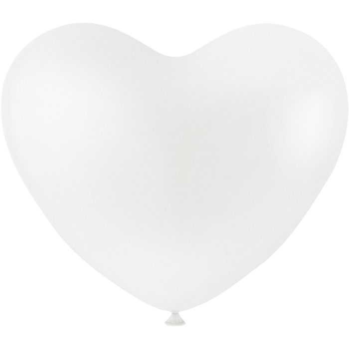 Ballonger, hjerter, hvit, 8 stk./ 1 pk.