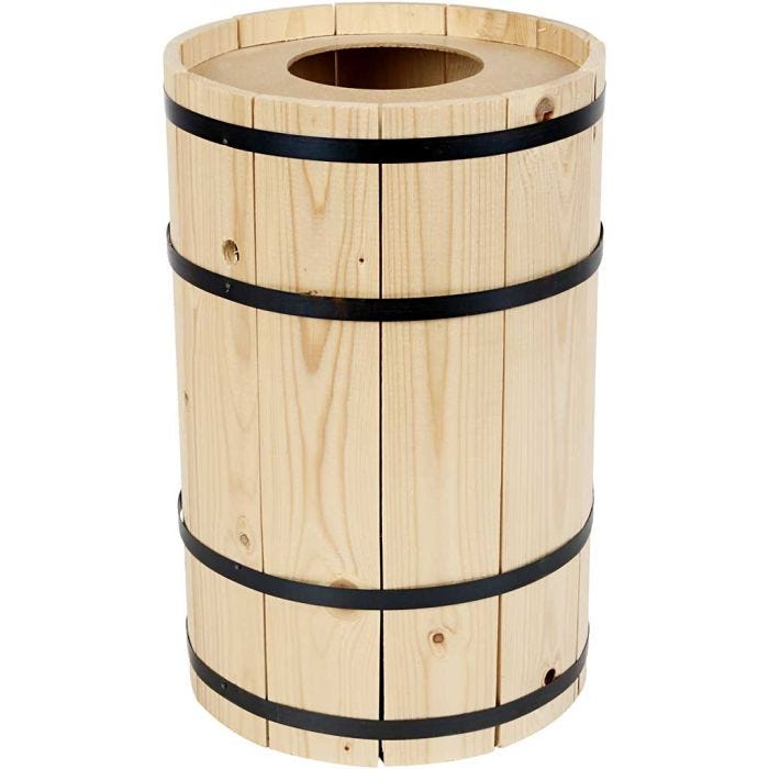 Karnevalstønne, furu, 38 cm, 24 cm, liten, 1 stk.