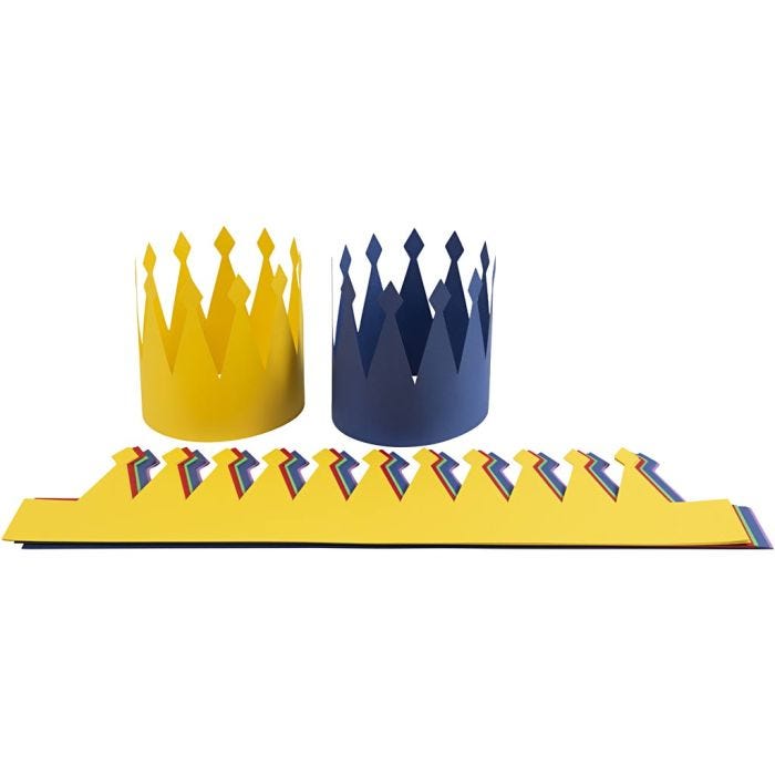 Bursdagskroner, H: 18 cm, L: 66 cm, 300 g, ass. farger, 25 stk./ 1 pk.