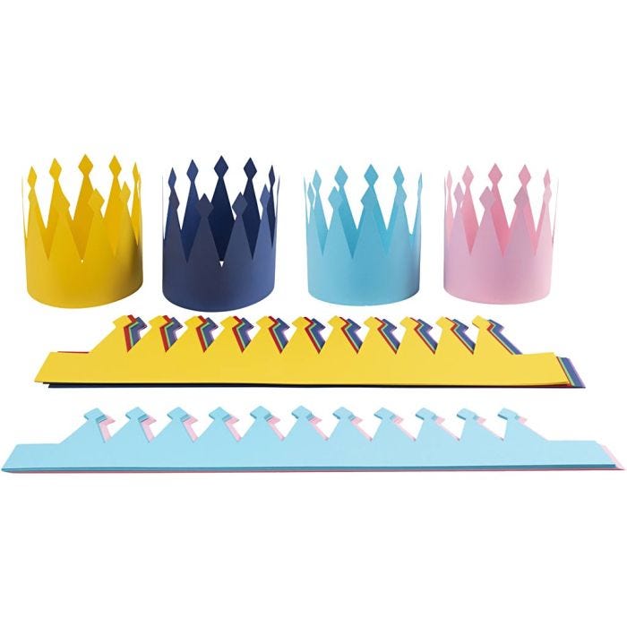 Bursdagskroner, H: 18 cm, L: 66 cm, B: 18 cm, 45 stk./ 1 pk.