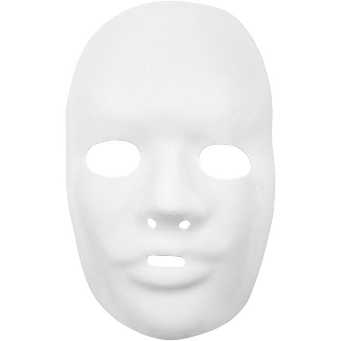 Helmaske, H: 24 cm, B: 15,5 cm, hvit, 12 stk./ 1 pk.