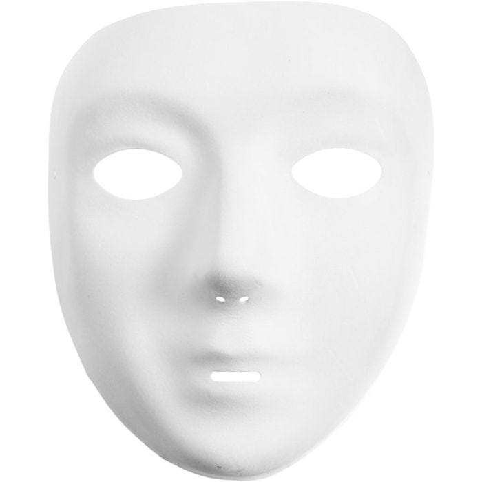 Helmaske, 17,5 cm, 14 cm, hvit, 1 stk.