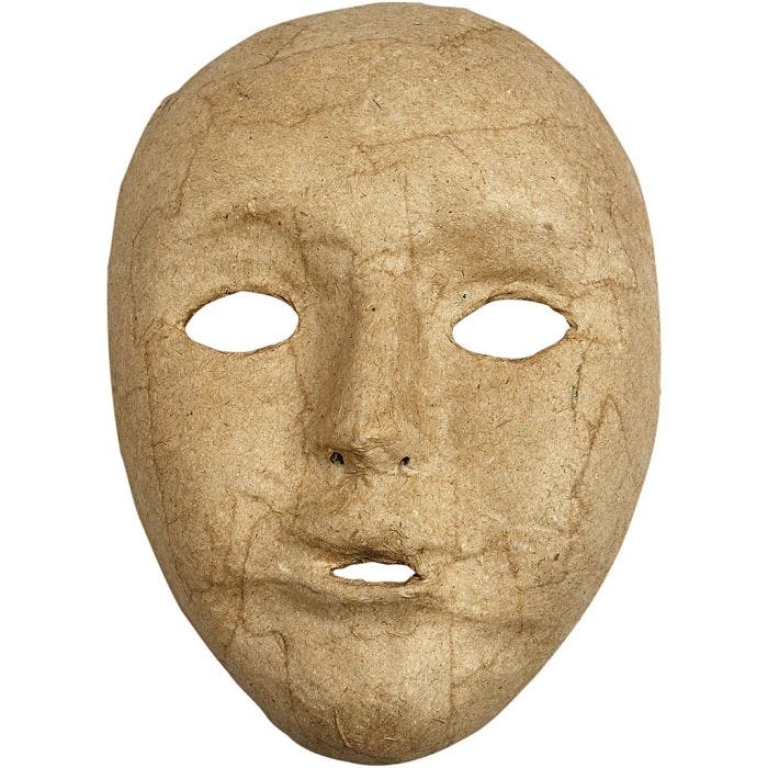 Helmaske, H: 17,5 cm, B: 12,5 cm, 1 stk.