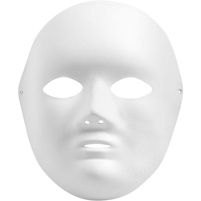 Helmaske, 22 cm, 17 cm, hvit, 1 stk.
