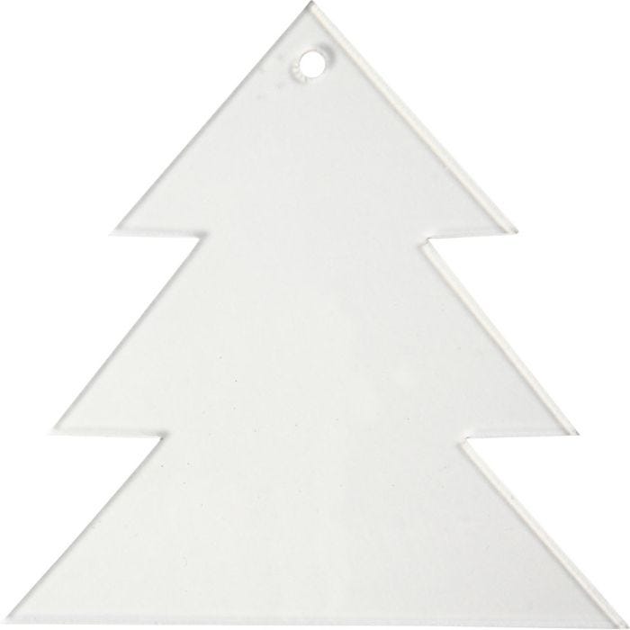 Akryloppheng, juletre, H: 8 cm, tykkelse 2 mm, 5 stk./ 1 pk.