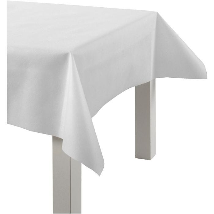 Duk i Imitert Stoff, B: 125 cm, 70 g, hvit, 10 m/ 1 rl.