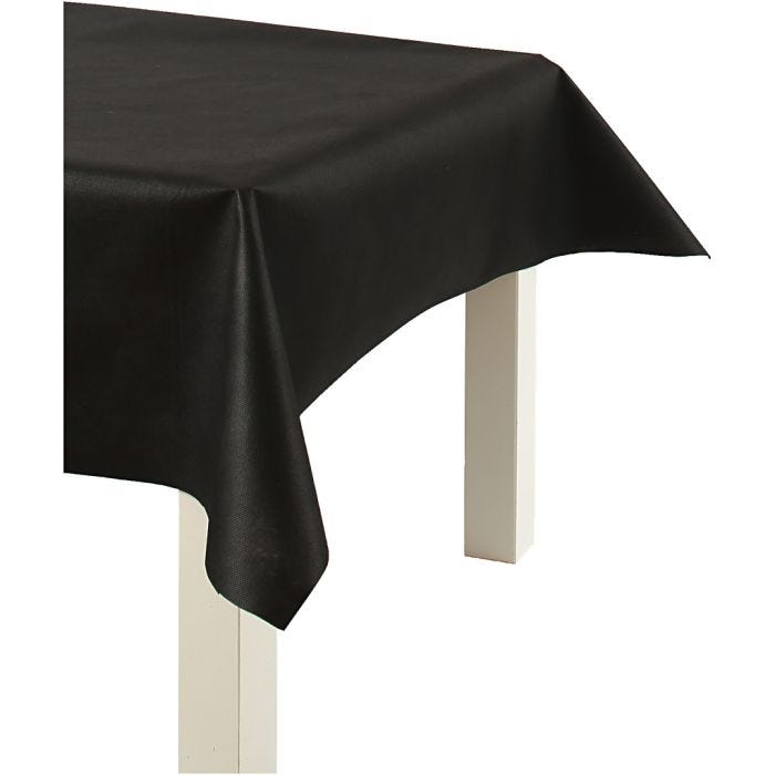 Duk i Imitert Stoff, B: 125 cm, 70 g, svart, 10 m/ 1 rl.