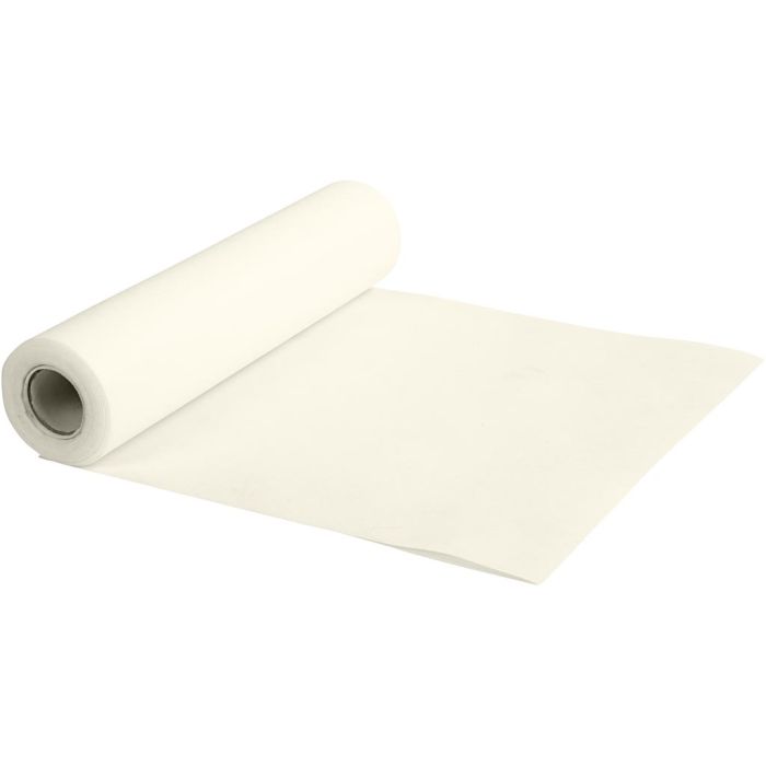 Bordløper av Imitert Stoff, B: 35 cm, 70 g, creme, 10 m/ 1 rl.