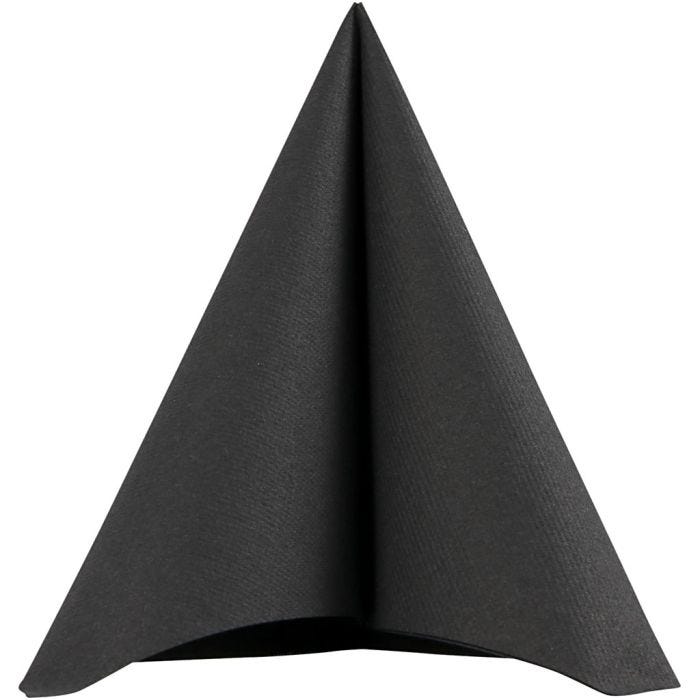 Servietter, str. 40x40 cm, 60 g, svart, 20 stk./ 1 pk.