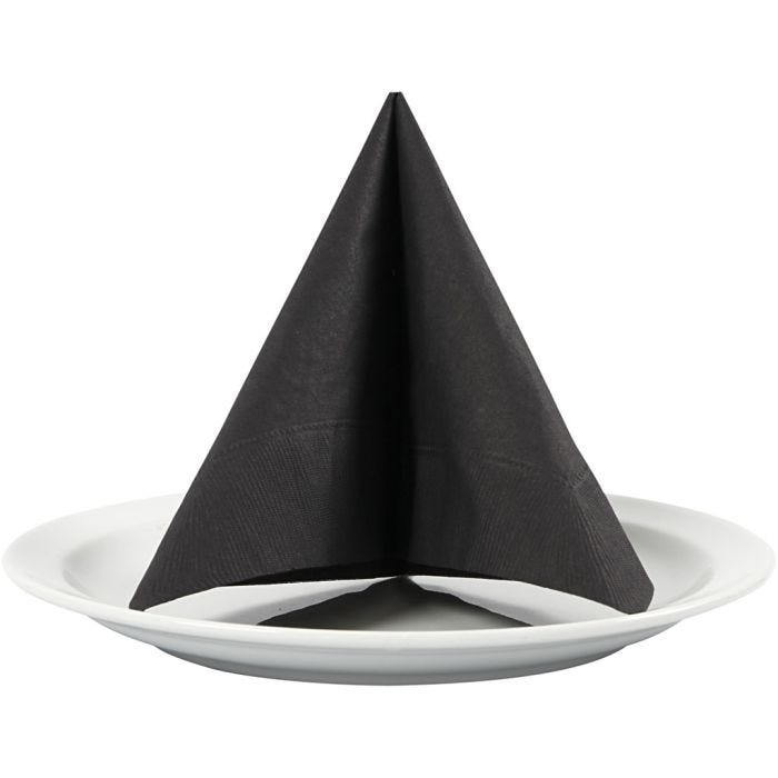 Servietter, str. 33x33 cm, svart, 20 stk./ 1 pk.