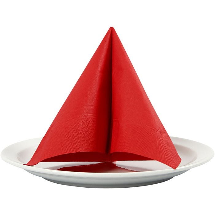Servietter, str. 33x33 cm, rød, 20 stk./ 1 pk.