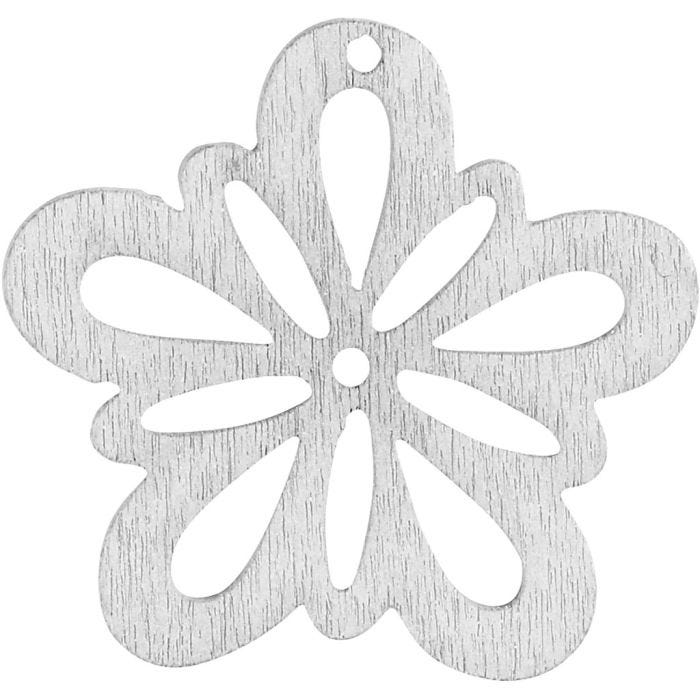 Blomst, dia. 27 mm, tykkelse 1,7 mm, råhvit, 20 stk./ 1 pk.