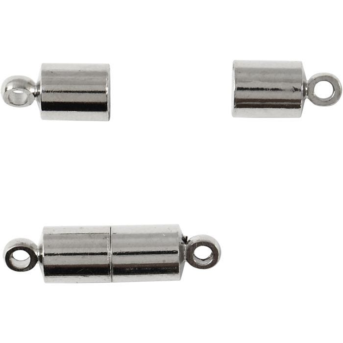 Magnetlås, L: 15 mm, dia. 5 mm, forsølvet, 10 stk./ 1 pk.