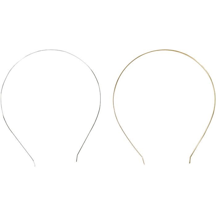 Hårbøyle, L: 14 cm, B: 5 mm, forgylt, forsølvet, 2 stk./ 1 pk.