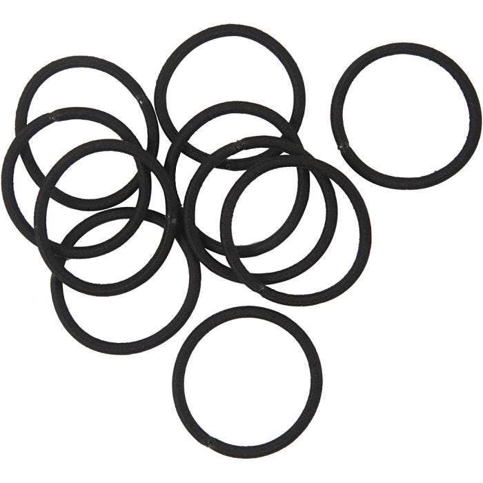 Hårstrikk, dia. 45 mm, svart, 10 stk./ 1 pk.