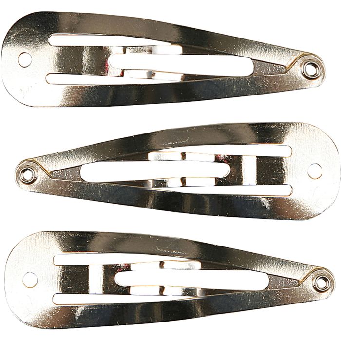 Hårspenne, L: 45 mm, B: 14 mm, forsølvet, 100 stk./ 1 pk.