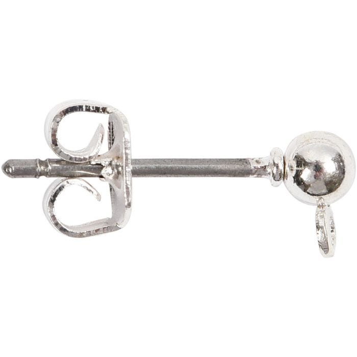 Ørestikk, L: 13 mm, forsølvet, 100 stk./ 1 pk.