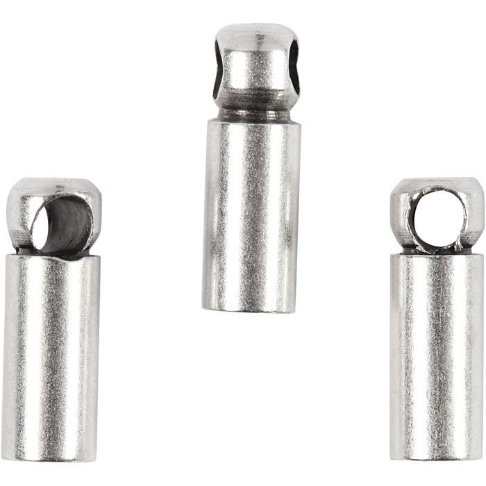 Enderør, L: 8 mm, dia. 2 mm, forsølvet, 10 stk./ 1 pk.
