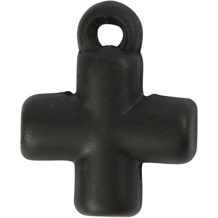 Kors, str. 10x10 mm, hullstr. 1,5 mm, svart, 4stk./ 1 pk.