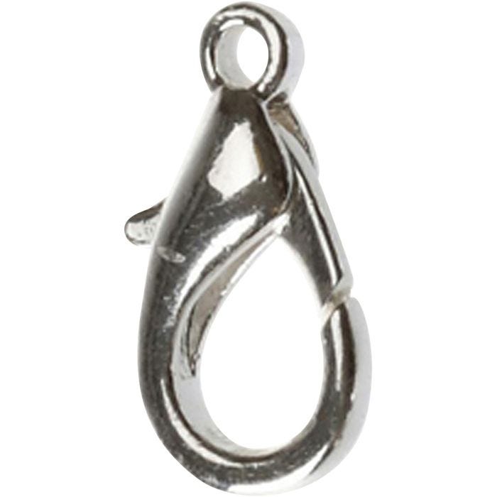 Karabinere, L: 18 mm, forsølvet, 25 stk./ 1 pk.