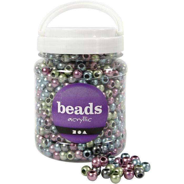 Kongoperler, dia. 10 mm, hullstr. 4 mm, 380 g, 700 ml/ 1 boks