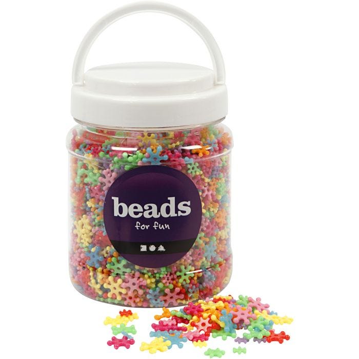 Figurperler, dia. 7-13,5 mm, hullstr. 2 mm, ass. farger, 270 g, 700 ml/ 1 boks