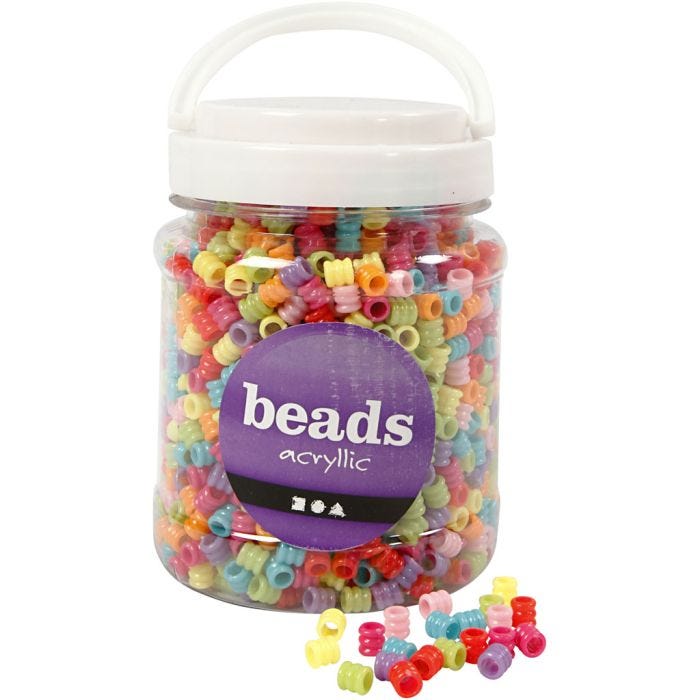 Bølgetønnemix, dia. 7 mm, hullstr. 3,5 mm, ass. farger, 265 g, 700 ml/ 1 boks