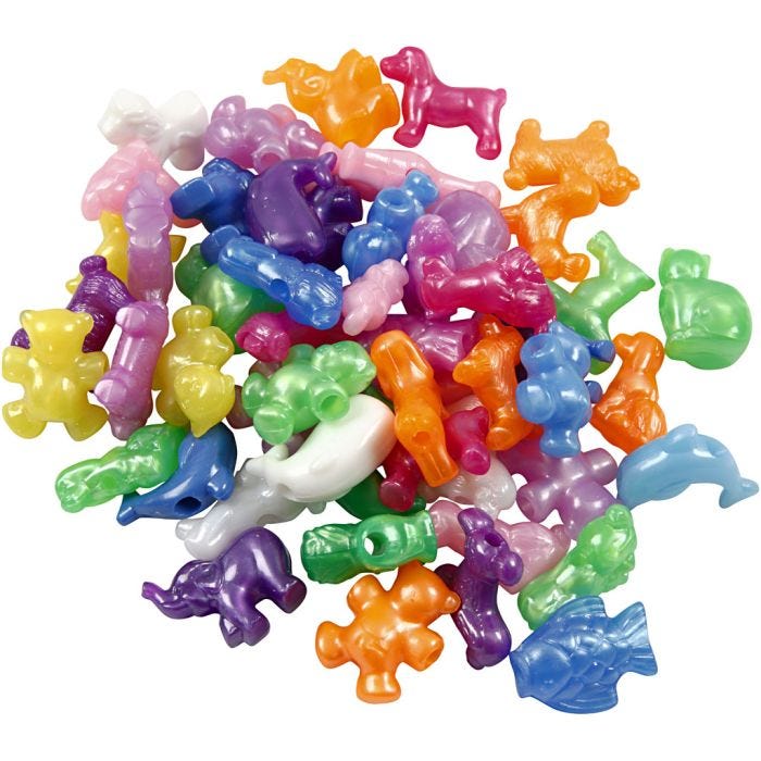 Figurperler, str. 25 mm, hullstr. 4 mm, 125 ml/ 1 pk.