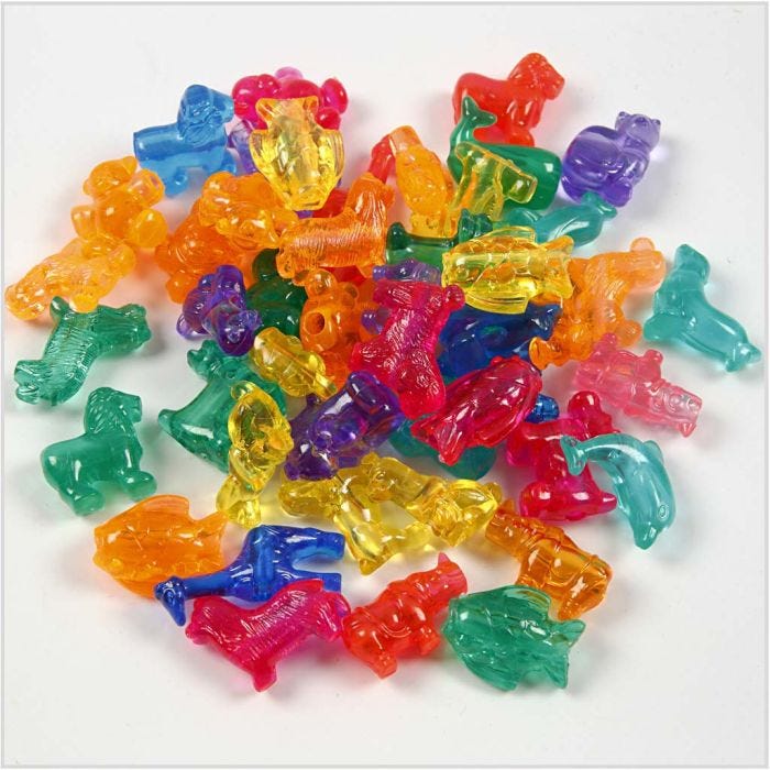 Figurperler, str. 25 mm, hullstr. 4 mm, 125 ml/ 1 pk.