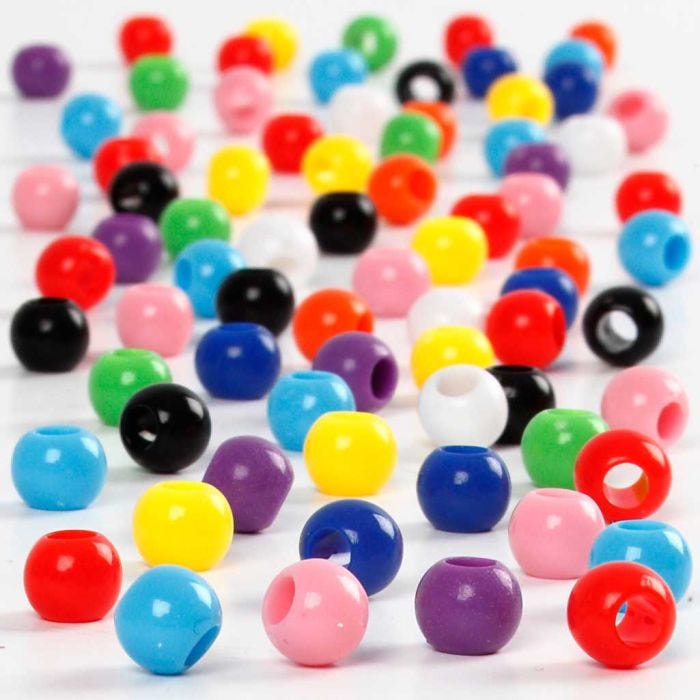 Kongoperler, dia. 6 mm, hullstr. 3 mm, 75 g, 125 ml/ 1 pk.