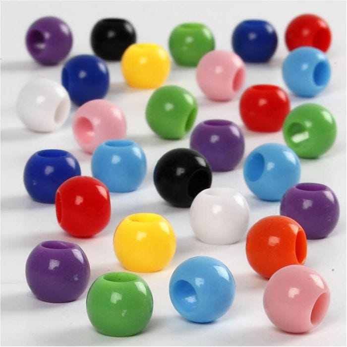 Kongoperler, dia. 8 mm, hullstr. 4 mm, 70 g, 125 ml/ 1 pk.