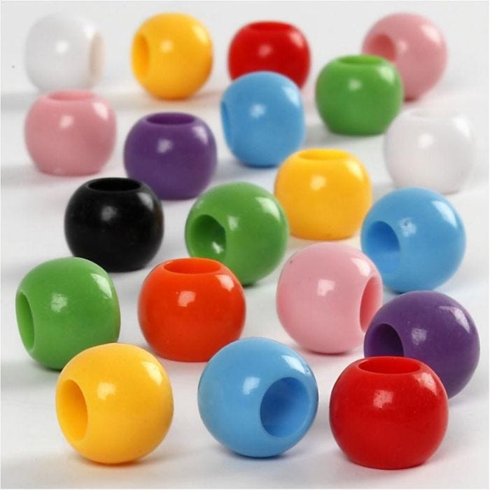 Kongoperler, dia. 10 mm, hullstr. 4,5 mm, 65 g, 110 ml/ 1 pk.