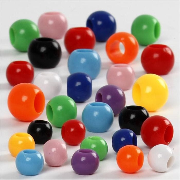 Kongoperler, str. 6-10 mm, hullstr. 3-5 mm, 85 g, 150 ml/ 1 pk.