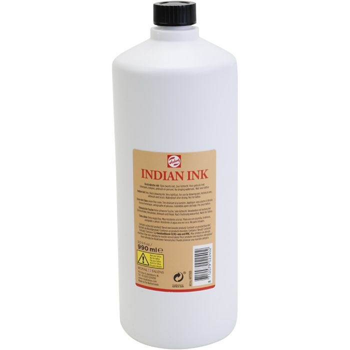 Flytende tusj, svart, 1000 ml/ 1 fl.