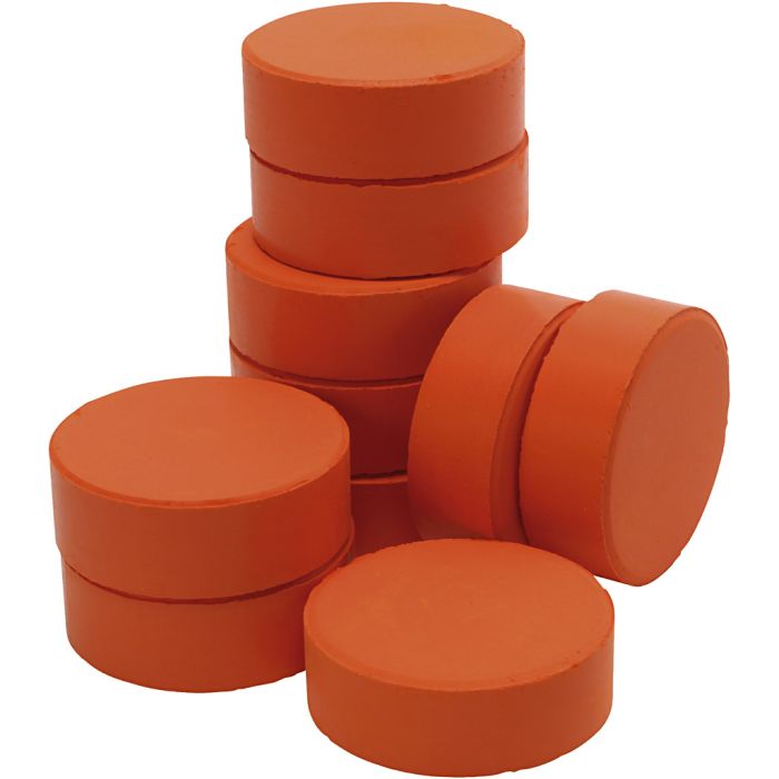 Tempera akvarellmaling, dia. 44 mm, orange, 10 stk./ 1 pk.