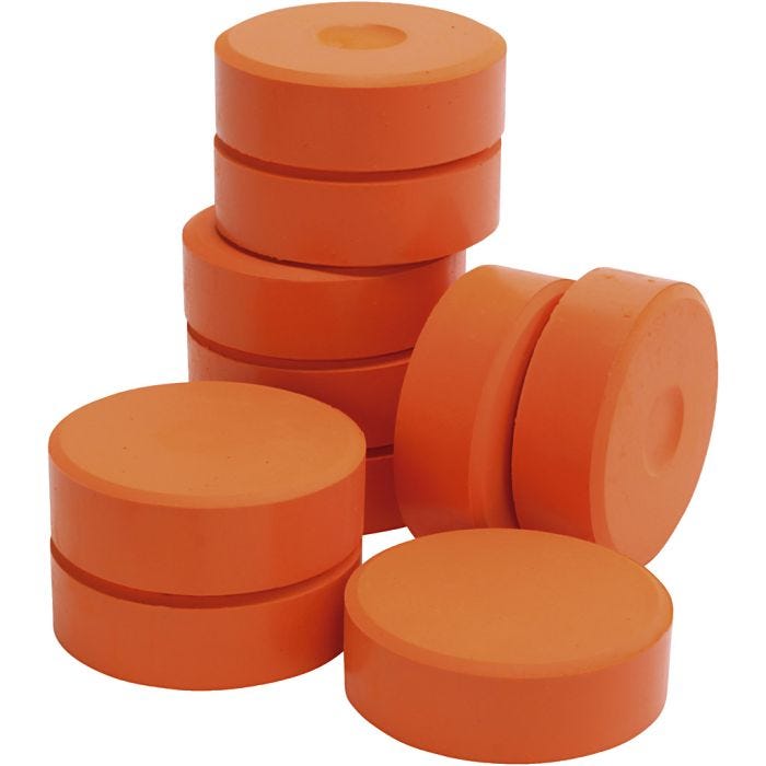 Tempera akvarellmaling, H: 19 mm, dia. 57 mm, orange, 10 stk./ 1 pk.