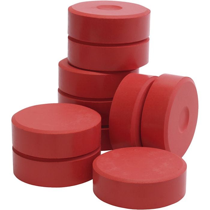 Tempera akvarellmaling, H: 19 mm, dia. 57 mm, rød, 10 stk./ 1 pk.
