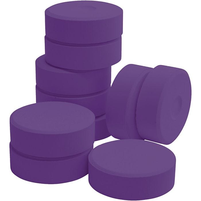 Tempera akvarellmaling, H: 19 mm, dia. 57 mm, violet, 10 stk./ 1 pk.