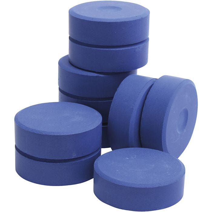 Tempera akvarellmaling, H: 19 mm, dia. 57 mm, blå, 10 stk./ 1 pk.
