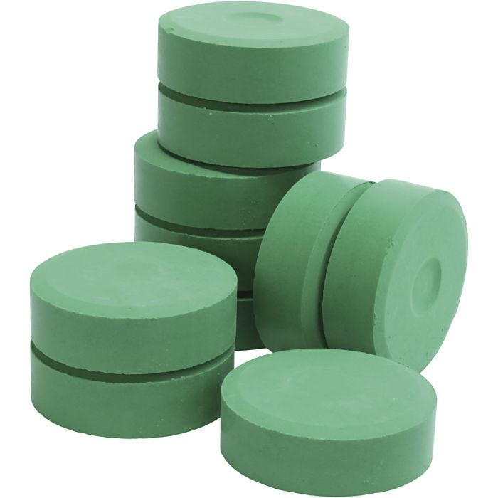 Tempera akvarellmaling, H: 19 mm, dia. 57 mm, grønn, 10 stk./ 1 pk.