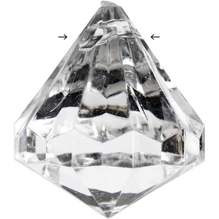 Prisme, str. 27x30 mm, hullstr. 2,5 mm, blank transparent, 8 stk./ 1 pk.