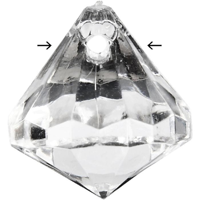 Prisme, str. 17x16 mm, hullstr. 1,2 mm, blank transparent, 43 stk./ 1 pk.