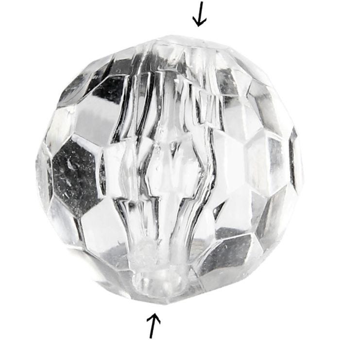 Prisme, str. 12 mm, hullstr. 1,2 mm, blank transparent, 77 stk./ 1 pk.